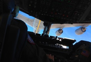 I "contact position" med en amerikansk KC-135 Stratotanker någonstans över Texas.