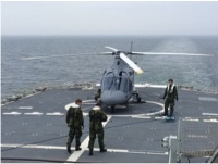 Helikopter 15 ombord på HMS Carlskrona. Foto: Helena Brandt