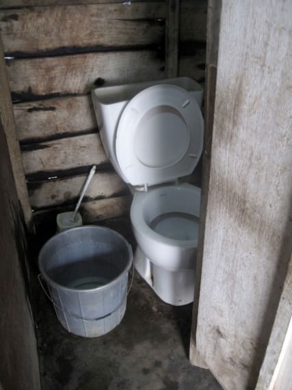 Toilet with the flushing devivce on the left :-)