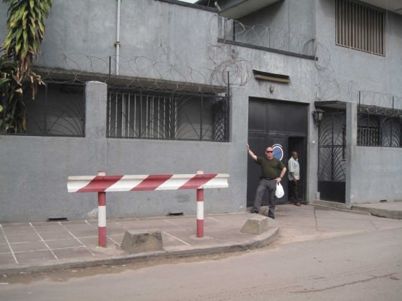The "Guatemala house" where we are staying while we are in Kinshasa. The window closest to me on the left is our room :-)
