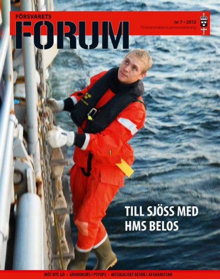 Försvarets Forum 7/2012, omslag med dykare Mikael Godrén