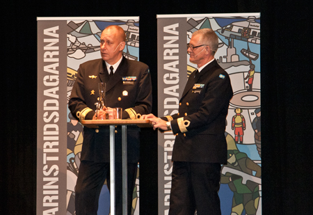 Marinchef Jan Thörnqvist och marintaktisk chef Ola Truedsson inledningstalar