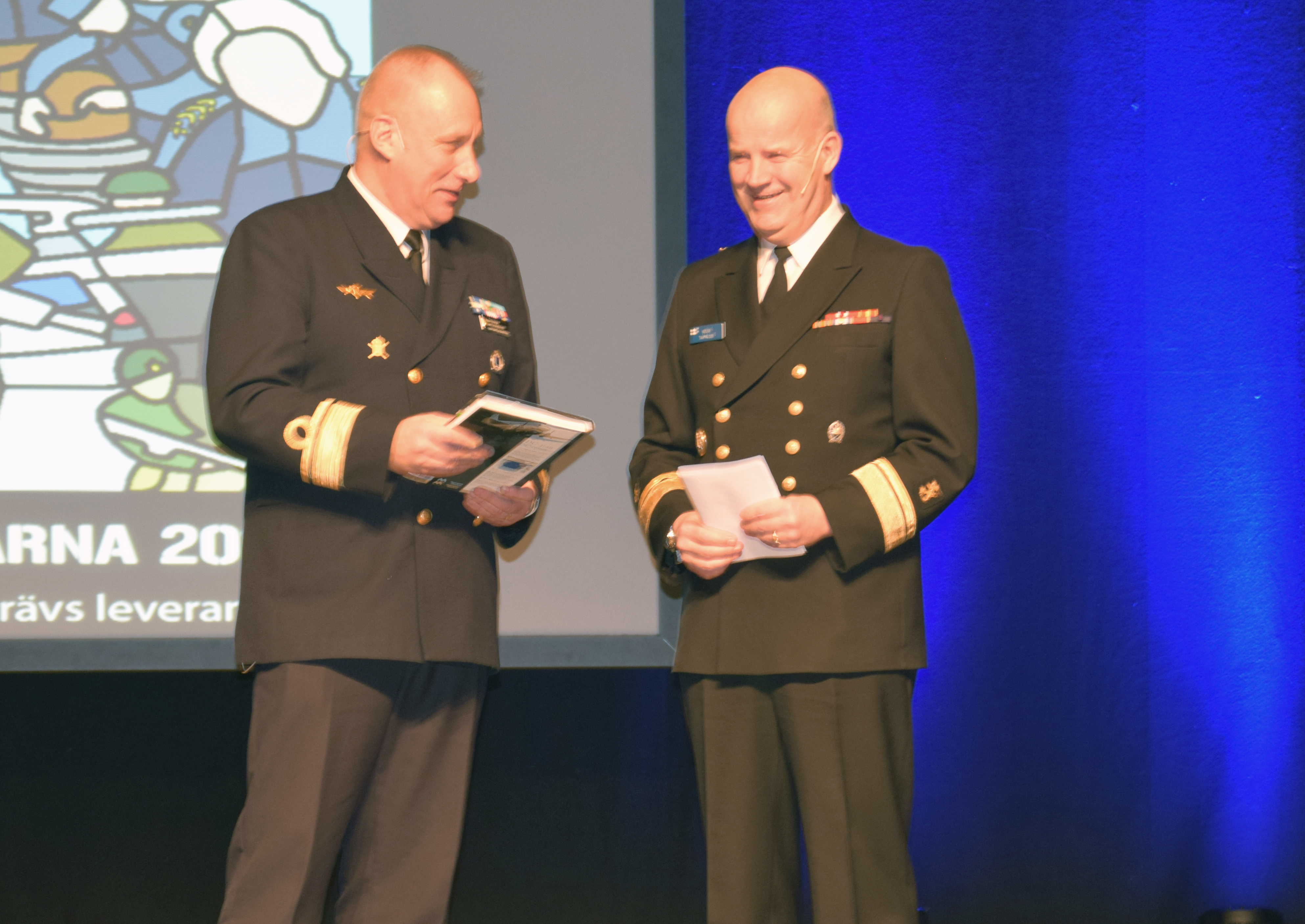 Sveriges marinchef, Jan Thörnqvist och Finlands dito, Konteramiral Veijo Taipaalus